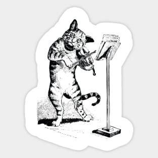 Cat Playing Violin Much Better Than You Sticker